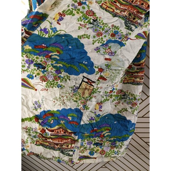 Made In Japan Open Front Kimono Scenery Beautiful Pocket - Picture 5 of 11